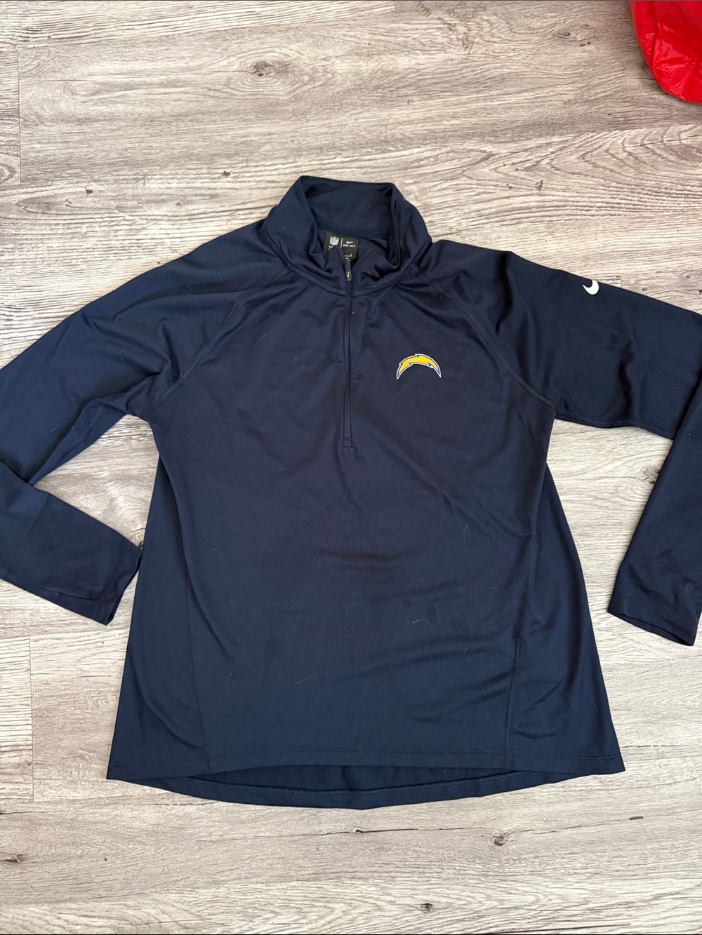 Nike Navy Los Angeles Chargers Quarter Zip Pullover